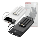 Carregador Portátil Power Bank 20000mAh Tela Digital com 04 Saídas USB / V8 / TIPO-C / Lightning Kapbom KA-9558
