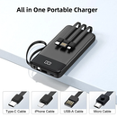 Carregador Portátil Power Bank 20000mAh Tela Digital com 04 Saídas USB / V8 / TIPO-C / Lightning Kapbom KA-9558