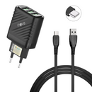 Carregador Completo TURBO 03 Entradas USB 5.1A com Cabo TIPO-C de 1 Metro INOVA CAR-3248C