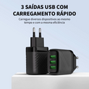 Carregador Completo TURBO 03 Entradas USB 5.1A com Cabo TIPO-C de 1 Metro INOVA CAR-3248C