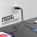 Carregador Completo TURBO 03 Entradas USB 5.1A com Cabo TIPO-C de 1 Metro INOVA CAR-3248C