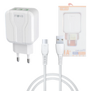 Carregador Completo TURBO 03 Entradas USB 5.1A com Cabo TIPO-C de 1 Metro INOVA CAR-3257C