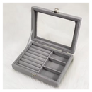 Maleta Porta Joias Expositor de Luxo 3 Gavetas Veludo Acrílico L&T LD-1018