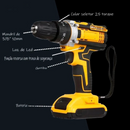 Parafusadeira Furadeira Sem Fio Bivolt Maleta com 2 Baterias e Acessórios T&Z TZ-179
