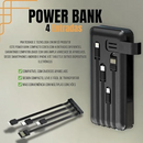 Carregador Power Bank 10000mAh com 04 Saídas USB / V8 / TIPO-C / Lightning Visor LED Kapbom KA-966H