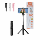Bastão Pau de Selfie Suporte Celular Tripé c/ Controle Disparador Bluetooth Altomex ZB-011 (***DISPONÍVEL SOMENTE PRETO E BRANCO)
